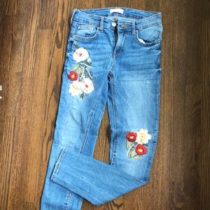 Zara embroidered skinny jeans